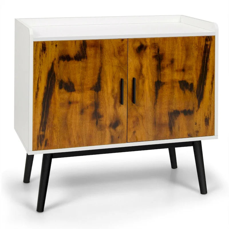Gymax Sideboard Buffet Storage Cabinet w/2 Door Metal Legs Accent - 32 x 15 x 29 (L x W x H)