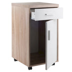 Kenner Storage Cabinet, 1-Drawer, Reclaimed Wood and White - 15.75W x 18.3D x 29.25H
