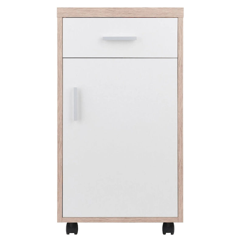 Kenner Storage Cabinet, 1-Drawer, Reclaimed Wood and White - 15.75W x 18.3D x 29.25H