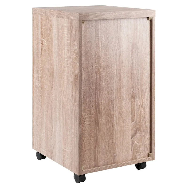 Kenner Storage Cabinet, 1-Drawer, Reclaimed Wood and White - 15.75W x 18.3D x 29.25H