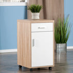 Kenner Storage Cabinet, 1-Drawer, Reclaimed Wood and White - 15.75W x 18.3D x 29.25H