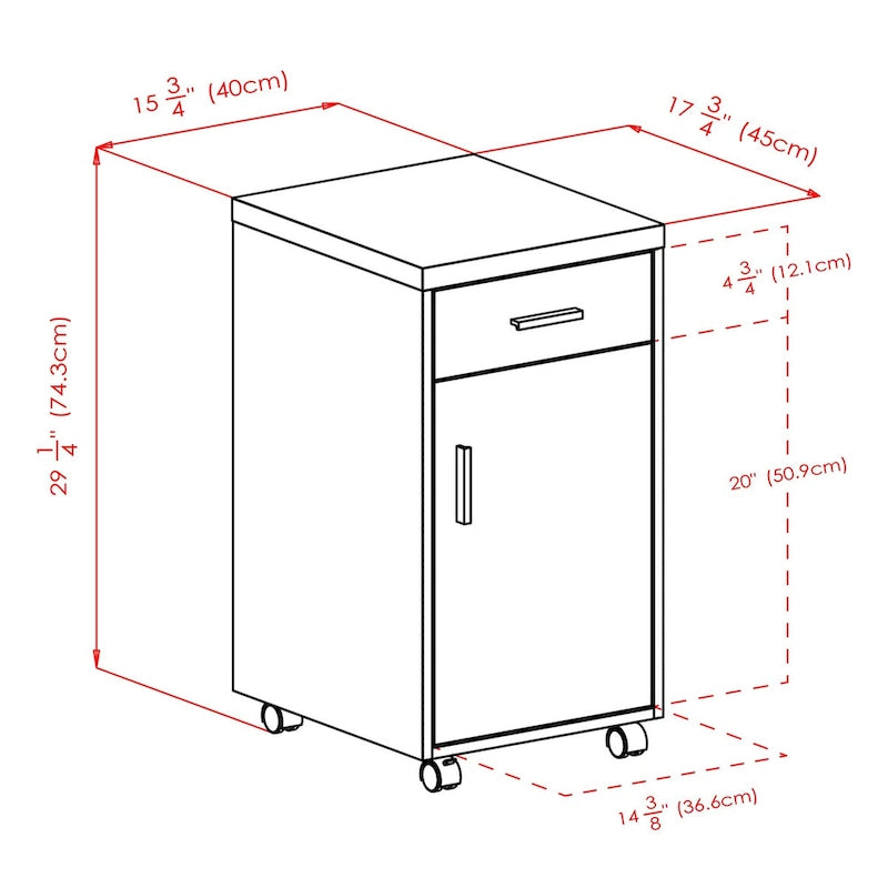 Kenner Storage Cabinet, 1-Drawer, Reclaimed Wood and White - 15.75W x 18.3D x 29.25H