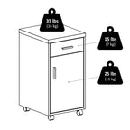 Kenner Storage Cabinet, 1-Drawer, Reclaimed Wood and White - 15.75W x 18.3D x 29.25H