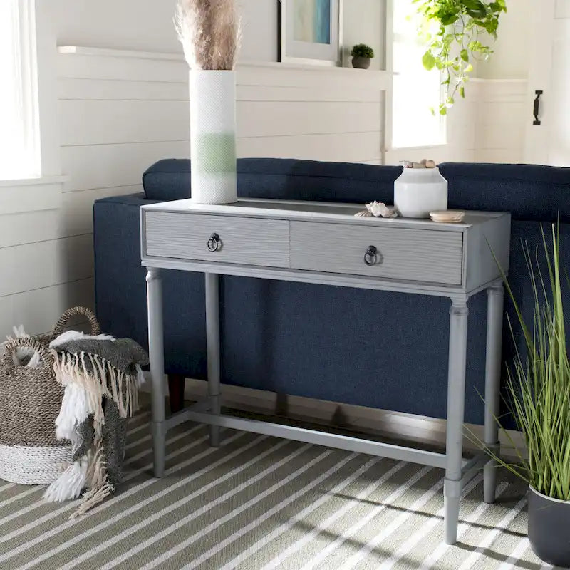 SAFAVIEH Barbra 2-Drawer Console Table - 35.5 W x 13 L x 29.5 H - 36Wx13Dx30H