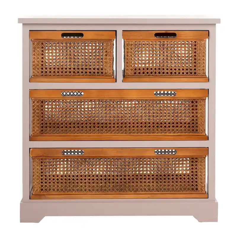 SAFAVIEH Eilike 4-Drawer White Storage Cabinet - 29.1 x 13.8 x 30.3 - 29Wx14Dx30H