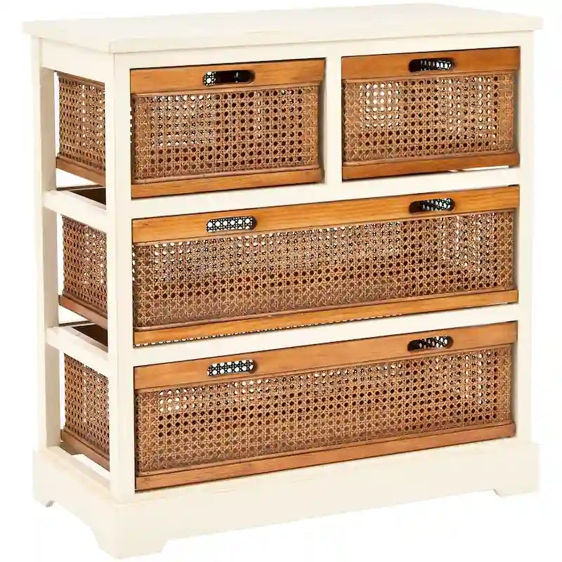 SAFAVIEH Eilike 4-Drawer White Storage Cabinet - 29.1 x 13.8 x 30.3 - 29Wx14Dx30H