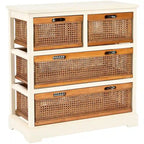 SAFAVIEH Eilike 4-Drawer White Storage Cabinet - 29.1 x 13.8 x 30.3 - 29Wx14Dx30H