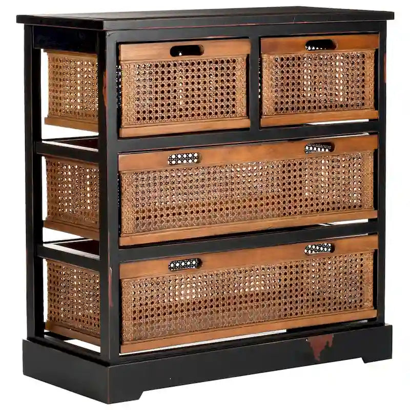 SAFAVIEH Eilike 4-Drawer White Storage Cabinet - 29.1 x 13.8 x 30.3 - 29Wx14Dx30H