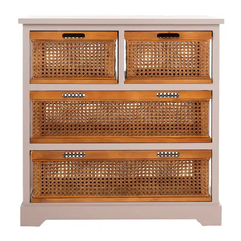 SAFAVIEH Eilike 4-Drawer White Storage Cabinet - 29.1 x 13.8 x 30.3 - 29Wx14Dx30H