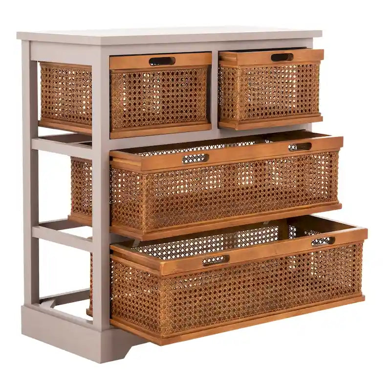 SAFAVIEH Eilike 4-Drawer White Storage Cabinet - 29.1 x 13.8 x 30.3 - 29Wx14Dx30H