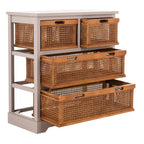 SAFAVIEH Eilike 4-Drawer White Storage Cabinet - 29.1 x 13.8 x 30.3 - 29Wx14Dx30H