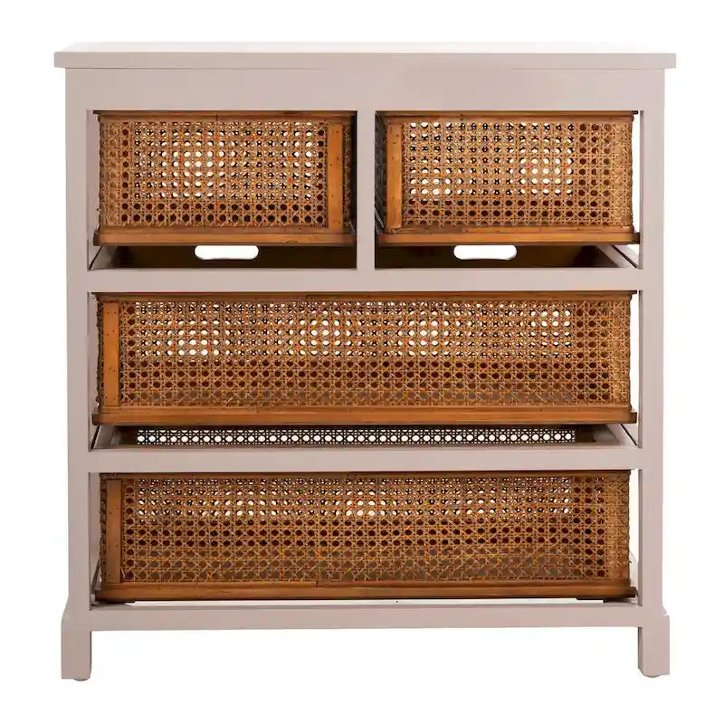 SAFAVIEH Eilike 4-Drawer White Storage Cabinet - 29.1 x 13.8 x 30.3 - 29Wx14Dx30H