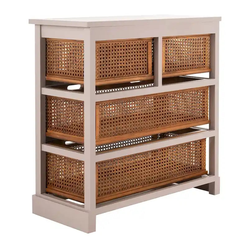SAFAVIEH Eilike 4-Drawer White Storage Cabinet - 29.1 x 13.8 x 30.3 - 29Wx14Dx30H