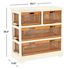 SAFAVIEH Eilike 4-Drawer White Storage Cabinet - 29.1 x 13.8 x 30.3 - 29Wx14Dx30H