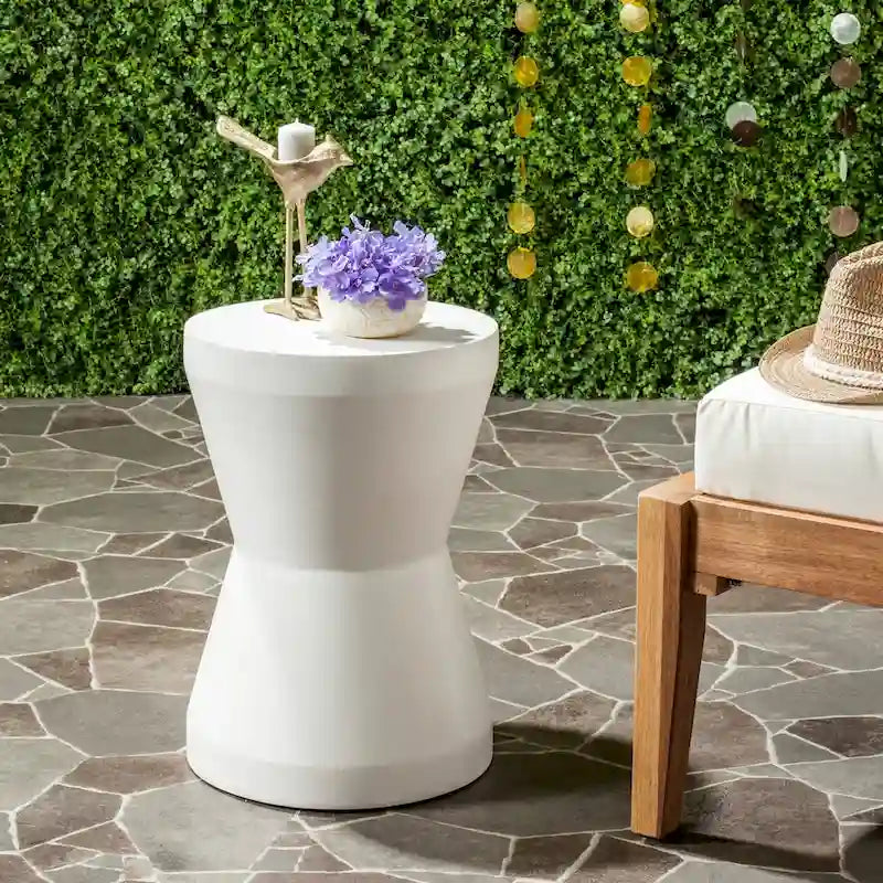 Concrete Indoor/Outdoor Accent Table — 12.2 x 12.2 x 17.3 — 12" W x 12" D x 17" H