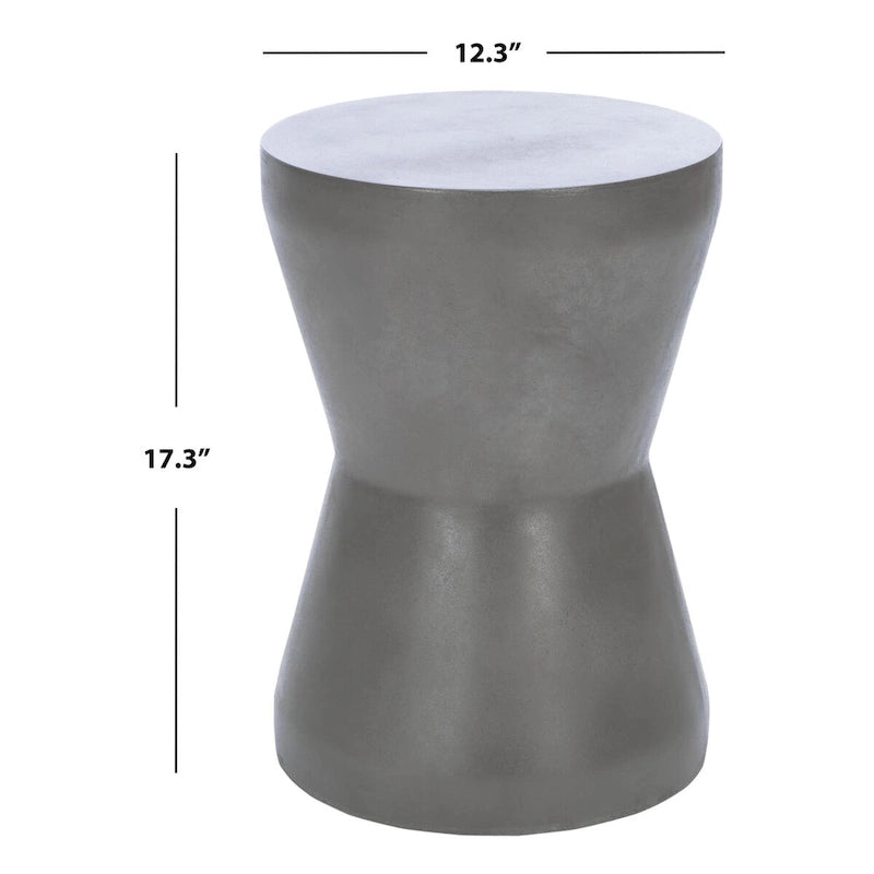 Concrete Indoor/Outdoor Accent Table — 12.2 x 12.2 x 17.3 — 12" W x 12" D x 17" H