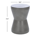 Concrete Indoor/Outdoor Accent Table — 12.2 x 12.2 x 17.3 — 12" W x 12" D x 17" H