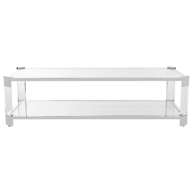SAFAVIEH Couture Begoa Clear Glass Coffee Table - 58 W x 26 L x 16 H - 58Wx26Dx16H