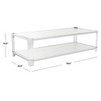 SAFAVIEH Couture Begoa Clear Glass Coffee Table - 58 W x 26 L x 16 H - 58Wx26Dx16H