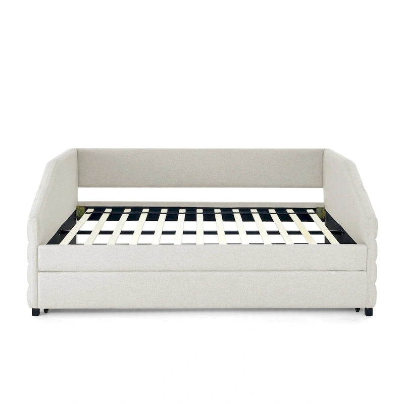 Twin Size Daybed with Two Drawers Upholstered Tufted Sofa Bed