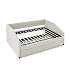 Twin Size Daybed with Two Drawers Upholstered Tufted Sofa Bed