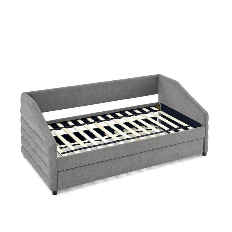 Twin Size Daybed with Two Drawers Upholstered Tufted Sofa Bed
