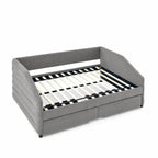 Twin Size Daybed with Two Drawers Upholstered Tufted Sofa Bed