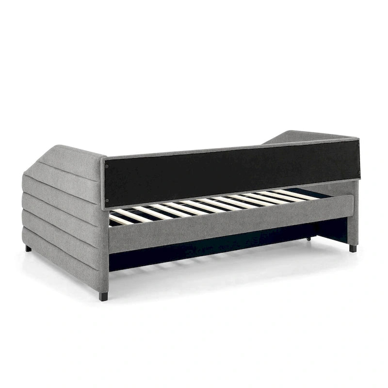 Twin Size Daybed with Two Drawers Upholstered Tufted Sofa Bed
