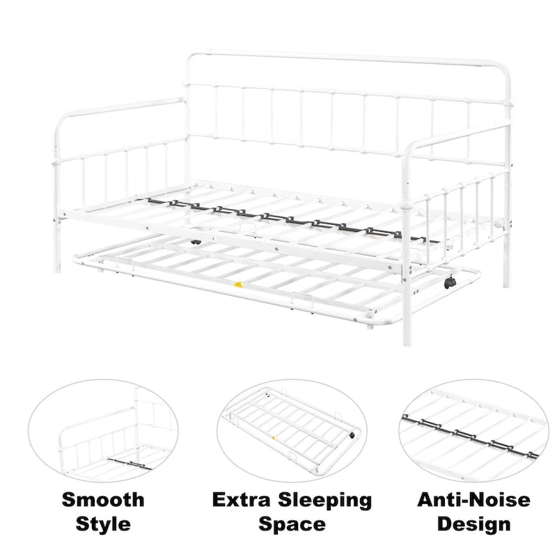 Metal Frame Daybed with trundle
