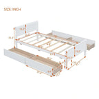 Twin Size Wood Platform Bed with 4 Drawers and Streamlined Headboard