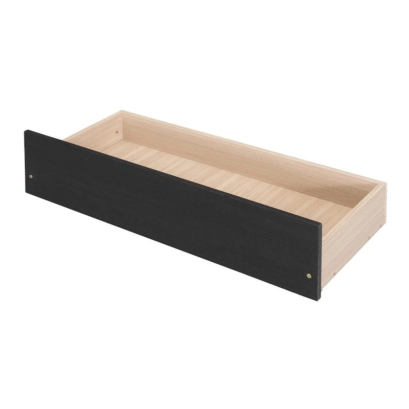 Twin Size Wood Platform Bed with 4 Drawers and Streamlined Headboard
