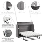 Nebula 75W Queen Cabinet Bed with Mattress for Guest Room by Bestar