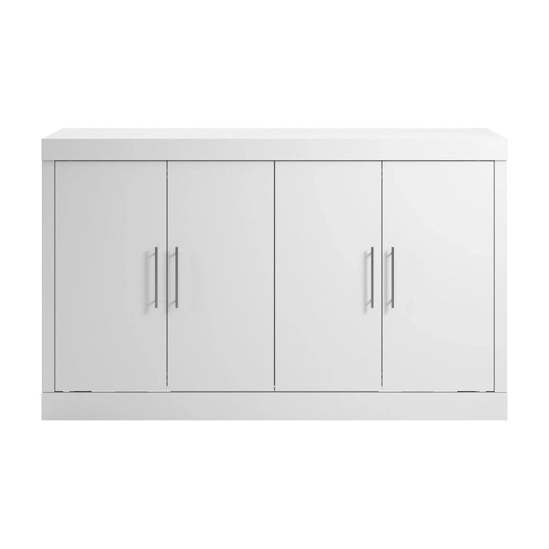 Nebula 75W Queen Cabinet Bed with Mattress for Guest Room by Bestar