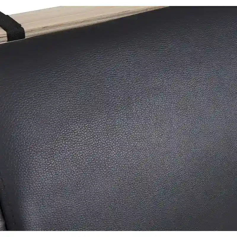 Full Size Upholstered Faux Leather Platform Bed with LED Light Bed Frame with Slatted