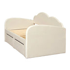 Twin Size Upholstered daybed with Trundle & 2 Drawers