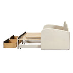 Twin Size Upholstered daybed with Trundle & 2 Drawers