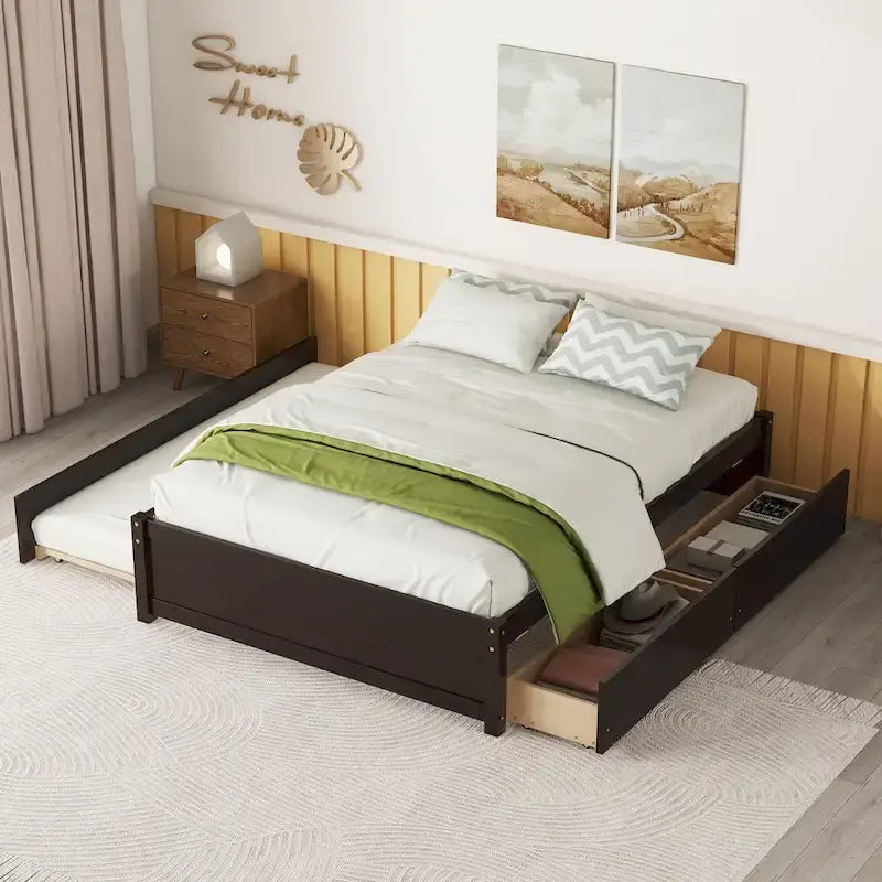 Full Bed with Two Drawers