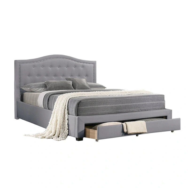 Fully Upholstered Eastern King Bed with 1 Underbed Drawer