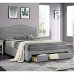 Fully Upholstered Eastern King Bed with 1 Underbed Drawer