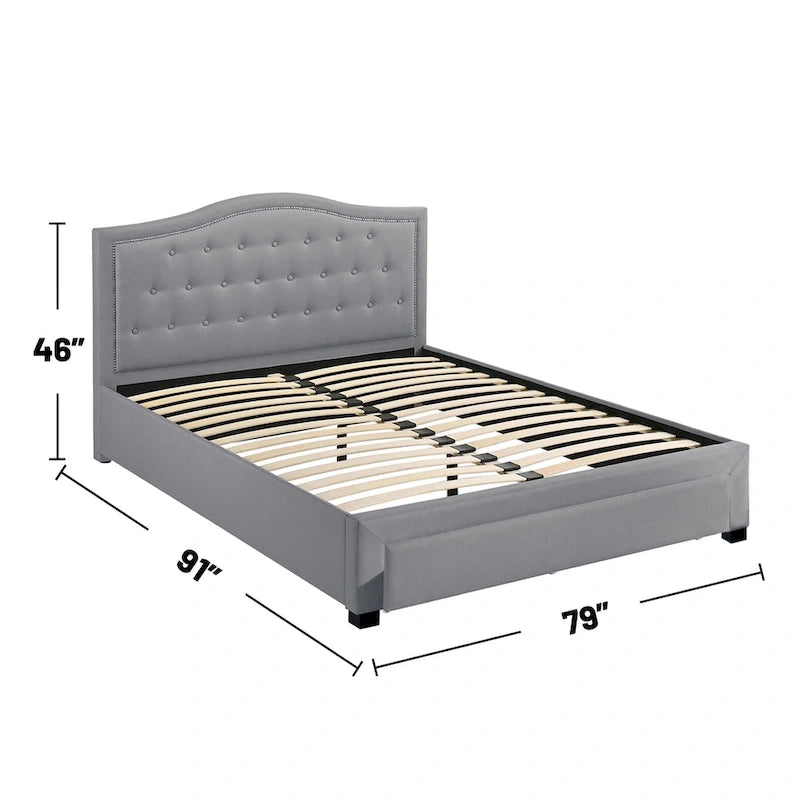 Fully Upholstered Eastern King Bed with 1 Underbed Drawer