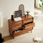 Mid-Century Modern 6-Draw Dresser with Bevel Design