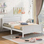Oaks Aura Wood Platform Bed Twin Bed Frame Mattress Foundation Sleigh Bed with Headboard/Footboard/Wood Slat Support