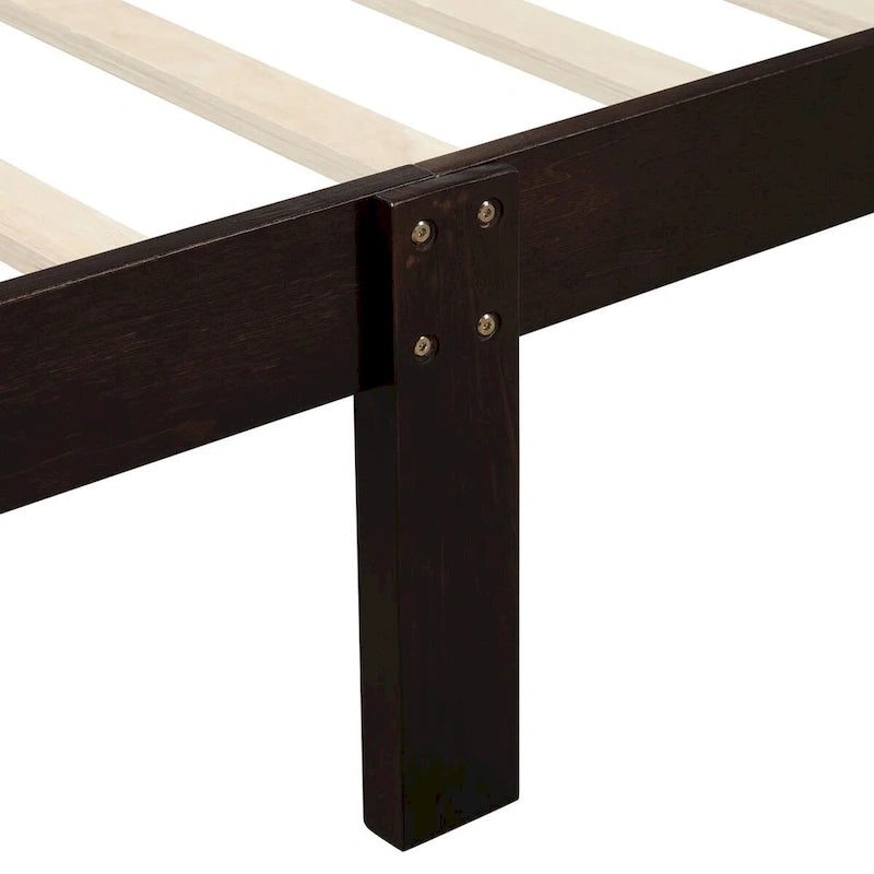 Oaks Aura Wood Platform Bed Twin Bed Frame Mattress Foundation Sleigh Bed with Headboard/Footboard/Wood Slat Support