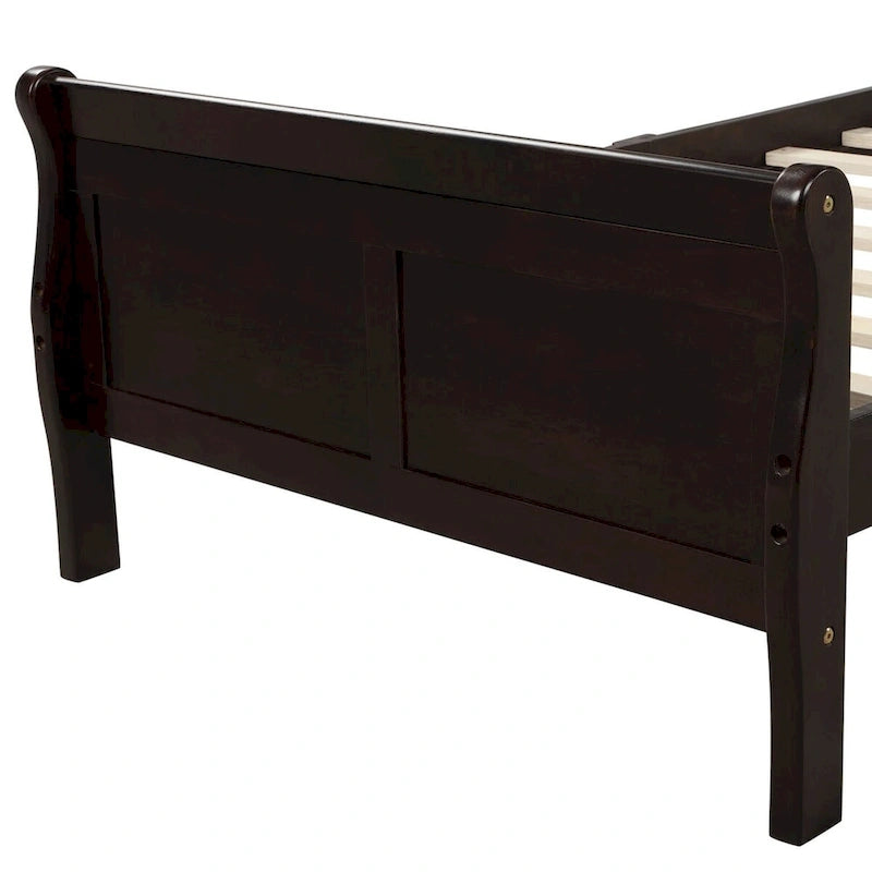 Oaks Aura Wood Platform Bed Twin Bed Frame Mattress Foundation Sleigh Bed with Headboard/Footboard/Wood Slat Support