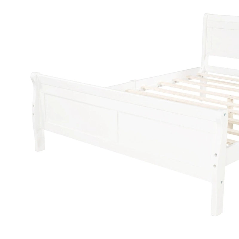 Oaks Aura Wood Platform Bed Twin Bed Frame Mattress Foundation Sleigh Bed with Headboard/Footboard/Wood Slat Support