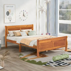 Oaks Aura Wood Platform Bed Twin Bed Frame Mattress Foundation Sleigh Bed with Headboard/Footboard/Wood Slat Support