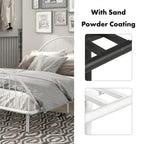 Furniture of America Duke Curved Metal Powder Coated Bed Frame, No Box Spring Needed
