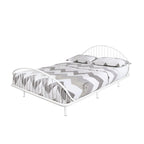 Furniture of America Duke Curved Metal Powder Coated Bed Frame, No Box Spring Needed