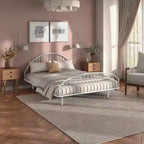 Furniture of America Duke Curved Metal Powder Coated Bed Frame, No Box Spring Needed