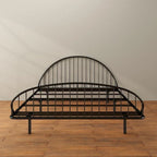 Furniture of America Duke Curved Metal Powder Coated Bed Frame, No Box Spring Needed